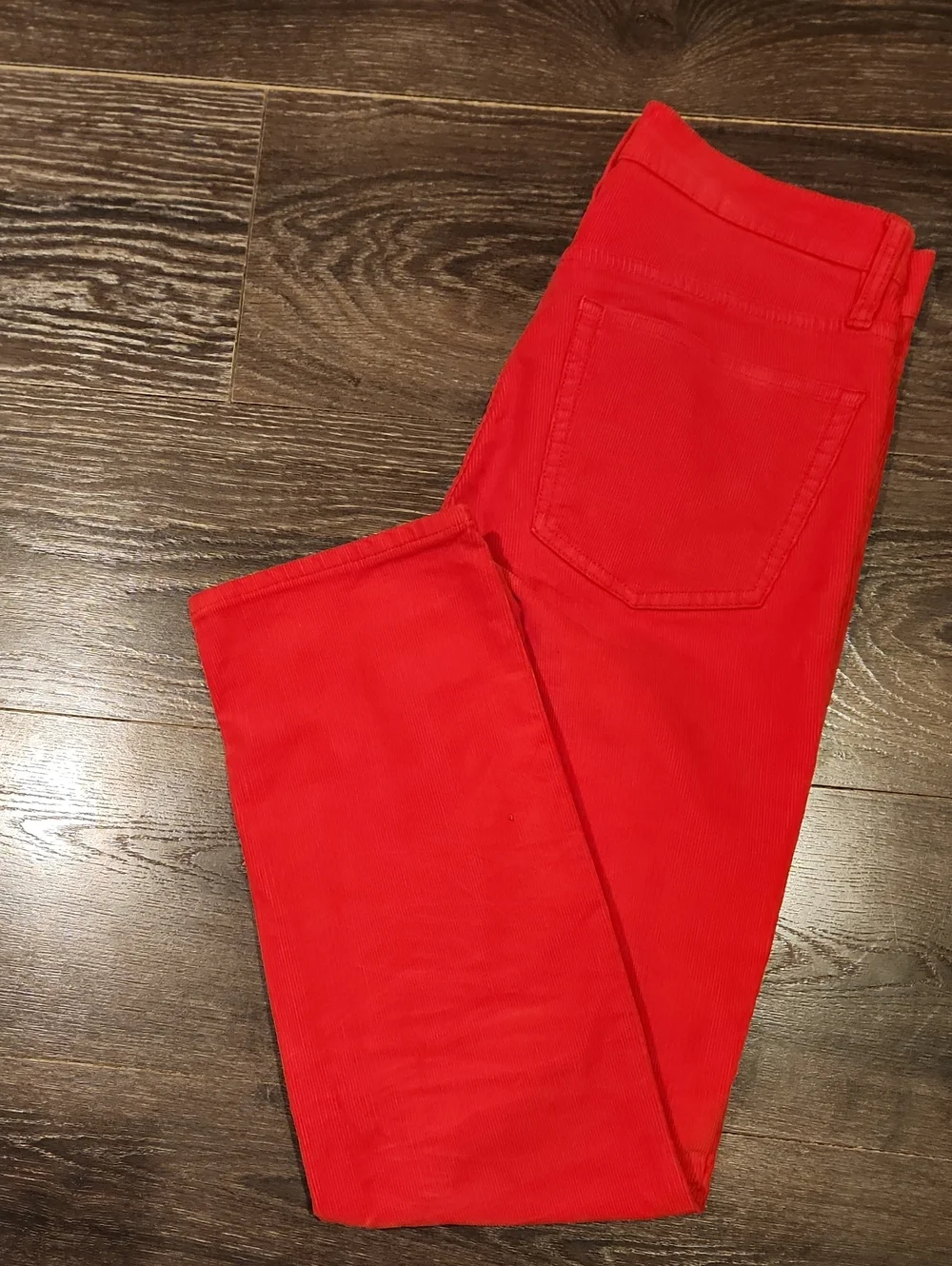 ❤️ J CREW HIGH RISE VINTAGE SLIM STRAIGHT CORDUROY PANTS / JEANS, RED, 4 (27)